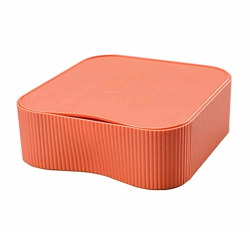 TUKA-i-AKUT Caja de Cajones Apilable Combinable Flexible, Caja de Almacenamiento de Escritorio, Organizador Caja Utensilios para Oficina Maquillaje Cosméticos Joyas, 23x22x8cm Naranja TKD8610 Orange