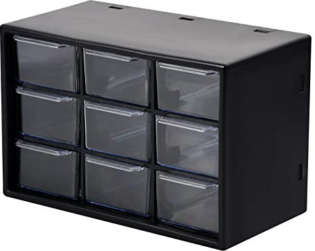 NiceLand Contenitore Portaoggetti con 9 Scomparti Scatola di Immagazzinaggio di Classificazione in Plastica a Scomparti Cassetta Attrezzi Scatola Organizer per Perline, Gioielli, Attrezzi, Viti