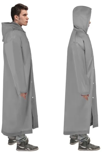 welsberg 2 Stück Regenmäntel Regenjacken Regenponcho Damen und Herren Wasserdicht Regenmantel Regenschutz für Fahrrad Wandern Angeln Sport, Silber