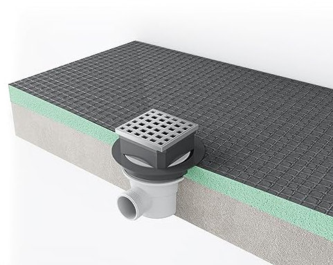 Piatto Doccia Pronto da Piastrellare in Estruso Rigida Polistirene Tagliabile Dimensione 90x120 cm spessore di 4 cm Sifone Piletta incluso