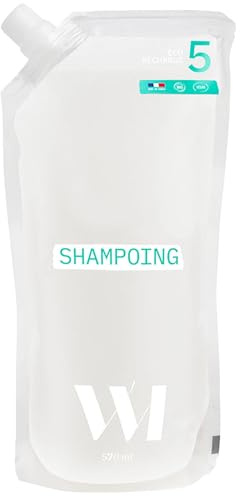 WHAT MATTERS Natürliches Eco-Nachfüll-Shampoo, 570 ml – glänzend und geschmeidig mit Aloe Vera, Bio-zertifiziert und sparsam