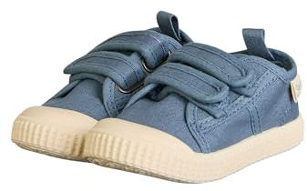 Sterntaler Baskets unies - Chaussures sportives pour bébé en toile - Chaussures d'été pour enfant avec semelle antidérapante - Chaussures bébé unisexes avec fermeture Velcro, bleu, 29 EU