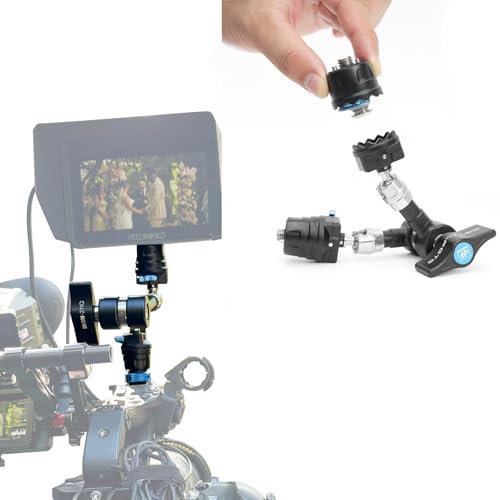 DF DIGITALFOTO 7 Brazo Mágico para Cámara con Liberación Rápida, Brazo Mágico Resistente con Cabezales de Bola Duales, Tornillo de 1/4 y 3/8, Pin Retráctil Antitorsión, Cabezales de Bola