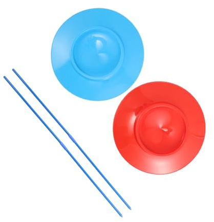 BESPORTBLE Lot De 2 Assiettes De Jonglage avec Bâtons, Assiettes Rotatives, De pour Adultes Et Enfants, Jouets De Jeu Et Compétences De, Loisirs, Spectacles De