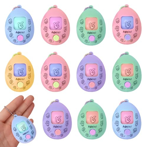 12 Piezas Juguetes del Juego Piedra, Papel y Tijeras, Llaveros de Cumpleaños, Papel o Tijeras, Divertidos Mini Juguete Llavero para Cumpleaños, Aleatorios Colores, para Juegos de Fiesta