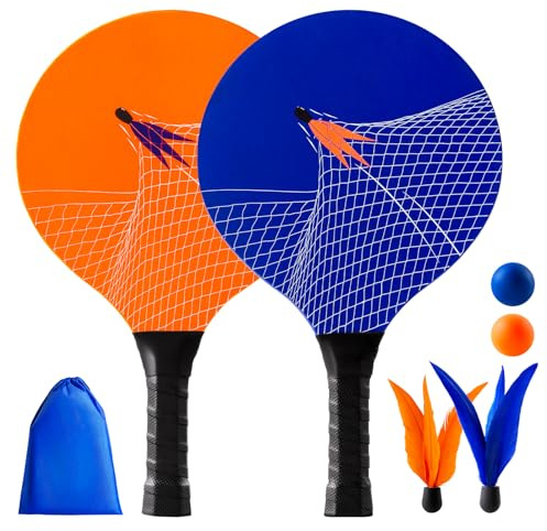 Vastoy Beach Bat and Ball Set Paddle Ball Game Paddle Tennis Outdoor Toys for Kids Beach Games Play for Indoor&Outdoor Garden Games for Children&Family (Orange)