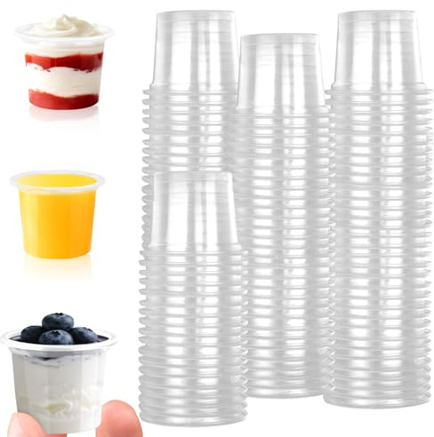 Lanovuto 200 st. plastbehållare, 4 cl/40 ml snapsglas i plast, transparenta shotglas i plast, snapsbehållare, shotglas för fest, roliga tillfällen, bröllop