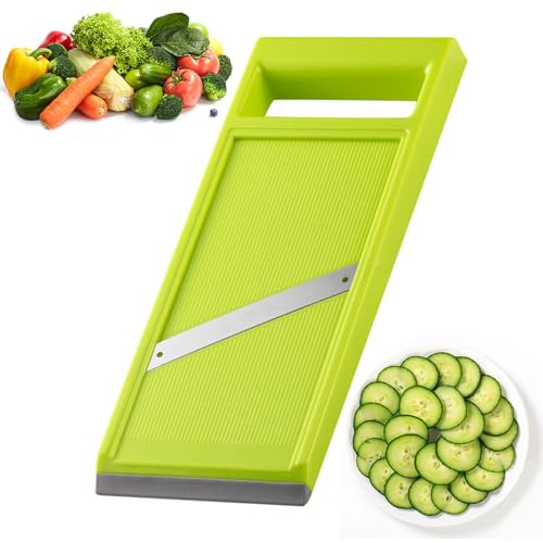Gemüse-Mandoline, Handgehaltener Gurkenschneider aus Edelstahl, Küchenreibe mit Ergonomischem Griff für Kartoffeln, Käse, Zwiebeln