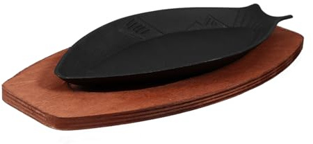 DIYEAH Sartén Hierro Forma de Pescado para Barbacoa Portátil Plancha para Freír Filetes con Bandeja de Utensilio Resistente y Ligero para Cocina Doméstica