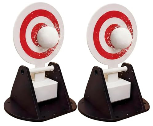 Genérico Objetivo de reinicio automático de Bola de Nieve, diversión Familiar navideña para Juegos de Invierno en el Patio Trasero y práctica de Paintball (2PCS)