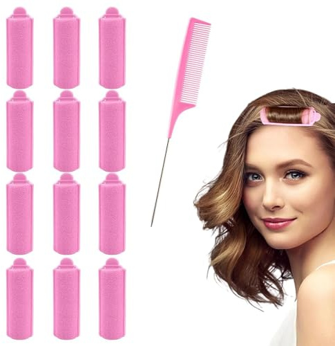 EUYKQNOI 12 Pezzi Bigodini Morbidi, Bigodini in Schiuma Flessibile, Grande Dimensione, per Donne e Bambini (20 mm)