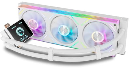 NOX XTREME PRODUCTS Hummer M-360 LCD - Kit refrigeración líquida con pantalla LCD, tres ventiladores de 120 mm con PWM, iluminación ARGB, alto rendimiento térmico, compatible con Intel y AMD, Blanco