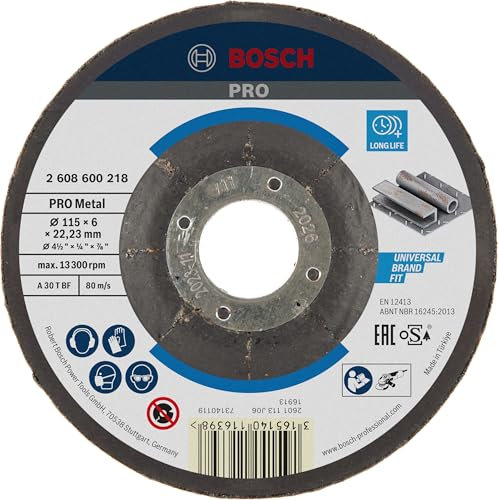 Bosch 2 608 600 218 - Disco de desbaste acodado Expert for Metal - A 30 T BF, 115 mm, 6,0 mm (pack de 1)
