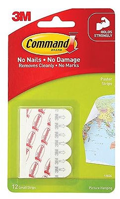 Command Klebestreifen zum Aufhängen von Postern, weiß, 72 Strips