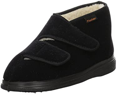 Fischer Unisex Ortho Flache Hausschuhe, Schwarz Schwarz 222, 39 EU X-Weit