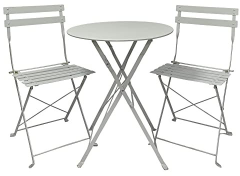 ASTAN HOGAR Conjunto de Mesa + 2 Sillas Plegables, Balcón/Terraza, AH-GR10010BL