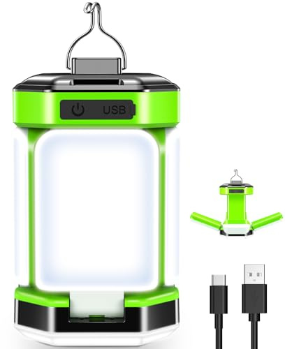 Lampada da Campeggio, BICKON Lampada Ricaricabile USB, 60 LEDs Super Luminoso 5 Modalità Lanterna da Campeggio, 25+ Ore di Lavoro Lampada per Tende, Campeggio, Pesca, Escursionismo, Emergenza