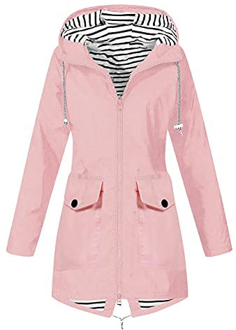 Generic Damen Regenjacke Leicht Wasserdicht Regenmantel Windbreaker Dünne Packbar Reisen Fahrrad Regenjacken Windjacke Personalisierte Geschenke