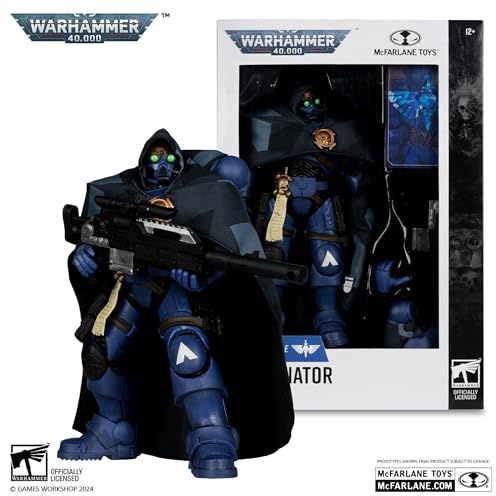 McFarlane Figura Space Marine Eliminato de Warhammer 40000, Videojuego Online, Escultura para Pintar articulada de 18 cm, Accesorios y Base de exposición, Bizak (64380963)