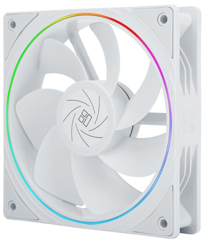 TR TL-S12RW CPU-fläkt 120 mm Reverse Case Cooler levereras med ARGB-belysning, CPU-kylfläkt med hastighet på 1500 varv/min, tyst fläkt för PWM PC PC vit