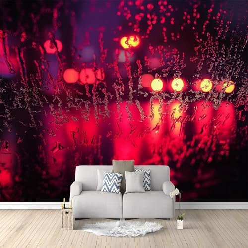 Papel pintado mural Reflejo en vidrio rojo papel pintado no tejido Rojo Adecuado para habitación infantil, salón y dormitorio 250 x 175 cm papel pintado mural