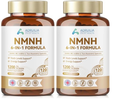 NMNH Supplement 1200mg, 6 in 1 NAD Alternative & Trans-Resveratrol Superior Antioxidant Blend with Max Absorption for NAD+ Booster & Energy Support, 120 Capsules