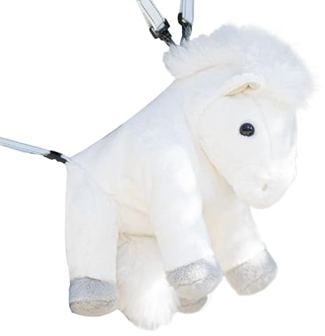 Kasmole Mochila de Peluche con Forma de Animal - Mochila Suave en Forma de Caballo - de Peluche para Niños,para Niños y Niñas de Guardería Primaria Preescolar y Jardín de Infancia para Viaje