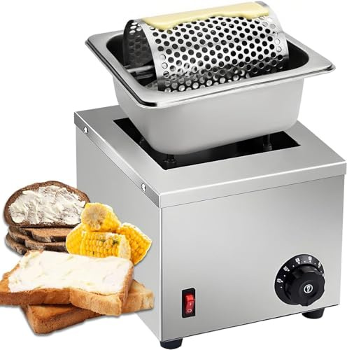 JIADUOFU Rodillo Eléctrico Mantequilla con Rueda Desmontable y Control Temperatura (30-110°C) – Acero Inoxidable 304, Untado Rápido y Uniforme para Tostadas, Waffles, Parrilla