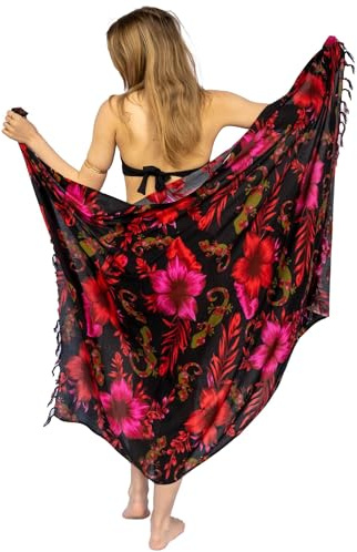 NELUHA Sarong damduk från Indonesien – XXL strandhandduk för knytning med saronghållare – omlottkjol, omlottduk, höftduk och pareo, 200x150cm