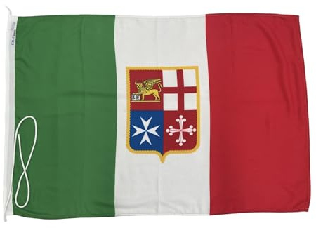 NS Bandiere Bandiera Marina Mercantile Italiana da Barca cm70x100 in Tessuto Stamina di 220gr. m²