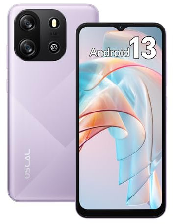 OSCAL Smartphone Ohne Vertrag 4GB RAM 32GB ROM 256GB TF/SD, Flat1C Android 13 Handy Günstig 6,5 Zoll HD+ Display, Octa-Core 4700mAh Akku, 8MP Kamera, 4G Dual SIM Handys 5G Wi-Fi BT4,2 OTG