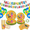LULUETPUE Einschulung Deko, Schulanfang Partygeschirr Set, 77pcs Einschulung Geschirr Pappteller Servietten Tassen Alles Gute Zum Schulanfang Banner, Luftballons für Einschulungsdeko Junge Mädche