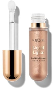 Liquid Lights Highlighter from Sculpted by Aimee (Golden Glow) – 20g Vegan Dewy Highlighter for Radiant Glow – 3 Shades for Golden, Opal or Copper Highlight Effect