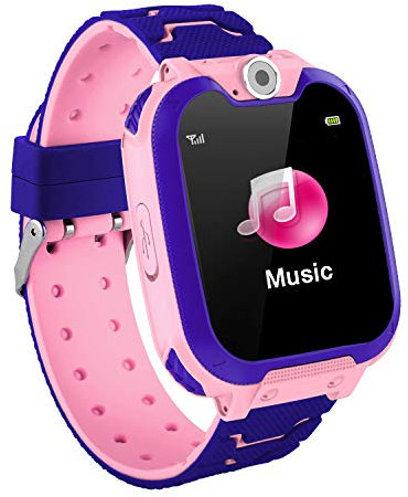 JUMWING Smartwatch per Bambini,Orologio Smartwatch con Chiamata SOS, Fotocamere, Musicale, Torcia, Sveglia, Giocattoli educativi, Regalo per Ragazzi e Ragazze (Rosa)