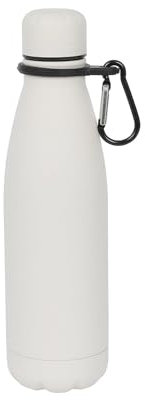 Harbour Housewares Stainless Steel Water Bottle with Carabiner Clip - 500ml - Matt White - 1x Metal Cold Drink Drinking Vacuum Drinks Flask with Leak Proof Lid for Adults & Kids Gym, Sports, Travel
