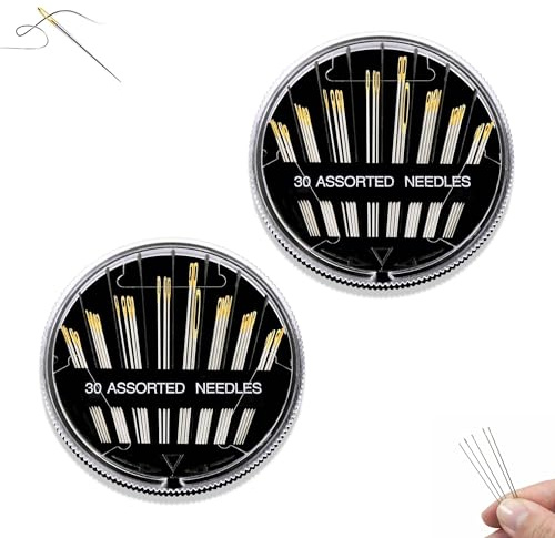 2 Pcs Sewing Needles, 60 Assorted Needles for Sewing, Hand Sewing Needles, Sewing Needle Suitable for Hand Sewing, Embroidery Needle, Needles, Embroidery Needles Hand Sewing