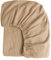 Boqingzhu Muslin Baumwolle Spannbettlaken 140x200cm Beige Khaki Braun Atmungsaktiv Weich Spannbetttuch Oeko-Tex Zertifiziert Kühlend Sommer Bettlaken für 25 bis 30cm Matraze