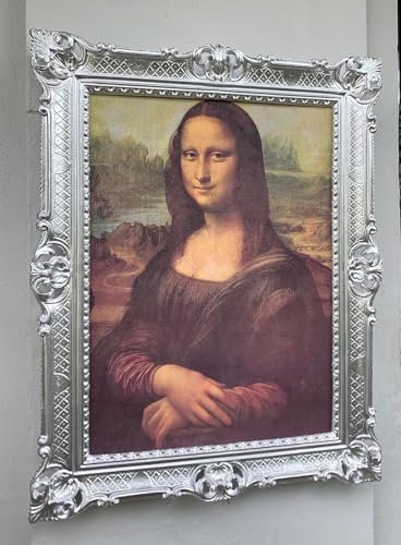 Generisk den mest kända bilden av Leonardo Da Vinci-målning Mona Lisa La Gioconda 90 x 70 cm konsttryck i barockram renässans