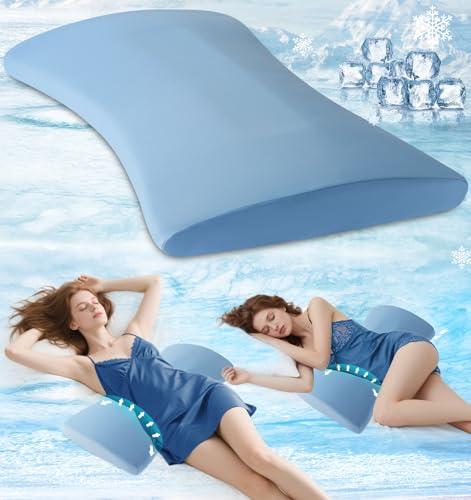 Cuscino di supporto lombare per alleviare il dolore alla schiena: cuscino lombare per dormire, cuscino rinfrescante in memory foam, cuscino a cuneo per chi dorme sul fianco, sulla schiena e sullo