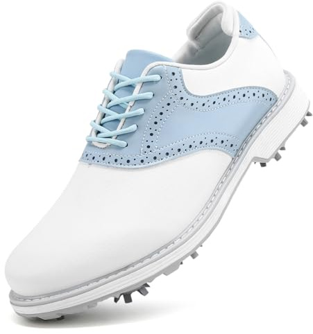 SDEQA Zapatos de Golf Impermeables para Mujer con 9 Clavos Cuero, Zapatillas de Golf para golfistas, Talla Grande