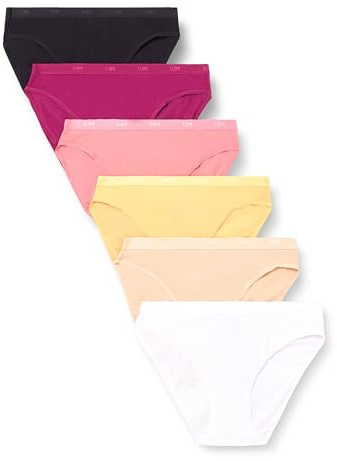 DIM Culottes Femme Lot de 6 | Les Pockets EcoDIM Coton | Douceur & Confort | Ceinture Invisible | Multicolores | Style Classique