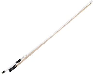 VGEBY Archet de violon équilibré 4/4, tige ronde en fibre de carbone avec yeux parisiens décoratifs pour un jeu fluide et un son lumineux, blanc