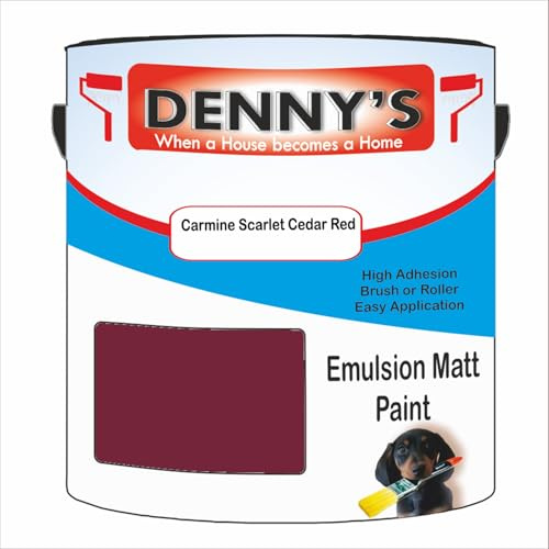 Premium Interior Wall & Ceiling Emulsion Paint – Carmine Scarlet Cedar Red – Rich Matt Finish, Durable & Washable, Low Odour, Ideal for Living Rooms, Bedrooms & Hallways (250ML Tin)