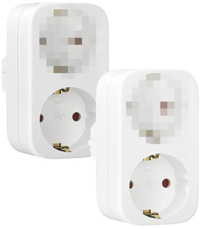 Doppelstecker für Steckdose, 2 Stück Steckdosenadapter, Mehrfachstecker für Küche Büro