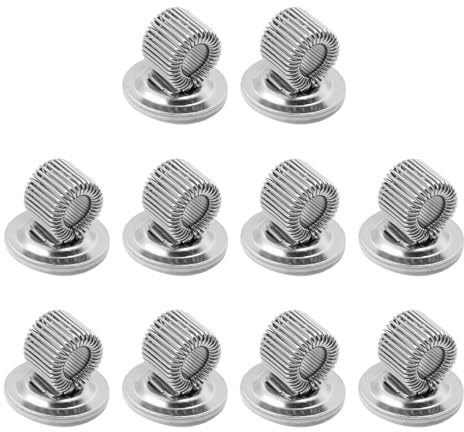 Zescyha 10 Pcs Self Adhesive Stainless Steel Pen Holder, Spring Loop Pen Holder, Adjustable Single Pen Clip Organizer for Whiteboard Refrigerator Desk Dashboard Bulletin Board Map and More – Silver
