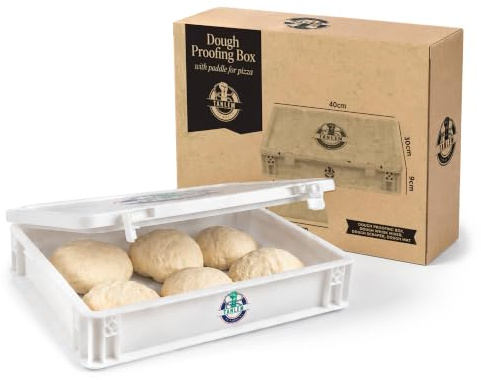 Tanlèm Pizza Dough Proofing Box with Lid and Dough Scraper,40x30x9 cm,fits 6-8 dough balls,food storage container with 10L capacity,perfect for domestic or professional use