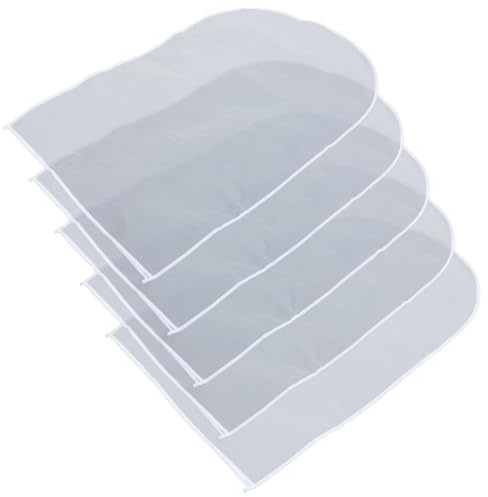 VINTORKY Sacs en plastique pour vêtements Housse de garde-robe PEVA 5pcs Transparent Reusable Storage of suits Storage of coats 60 * 100
