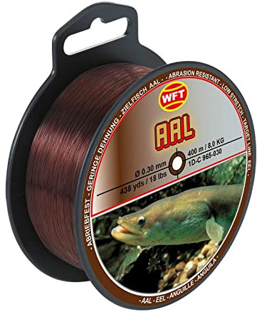 WFT Zielfisch Aal 300m 0,35mm 10,3kg braun - Angelschnur für Aale, Schnur zum Aalangeln, Aalschnur, Monofile Schnüre, Monofilschnur