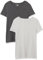 Amazon Essentials Women's Regular-Fit Short-Sleeve Crewneck T-Shirt, Pack of 2, Charcoal Heather/Light Grey Heather, M