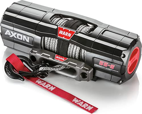 Warn 101150 AXON 55-S Treuil Powersports avec Corde synthétique Spydura et récepteur sans Fil HUB : 6,35 mm de diamètre x 15,2 m de Longueur, capacité de Traction de 2,75 tonnes (2,5 kg)